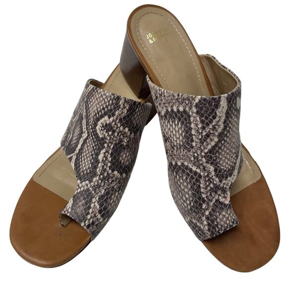 Johnston & Murphy Kelsey Snake Print Leather Slide on Sandals, Ladies size 9 - Picture 1 of 7
